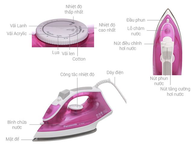 Bàn là hơi nước Panasonic NI-M250TPRA 1800W