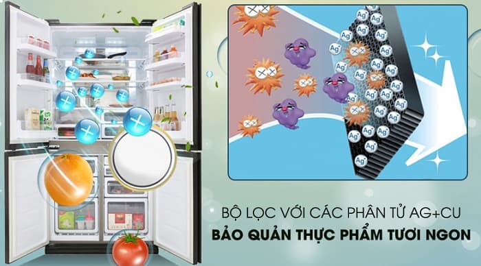 Tủ lạnh Sharp 605 lít Inverter SJ-FX688VG-BK