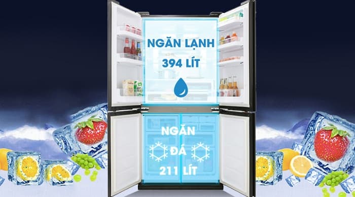Tủ lạnh Sharp 605 lít Inverter SJ-FX688VG-BK