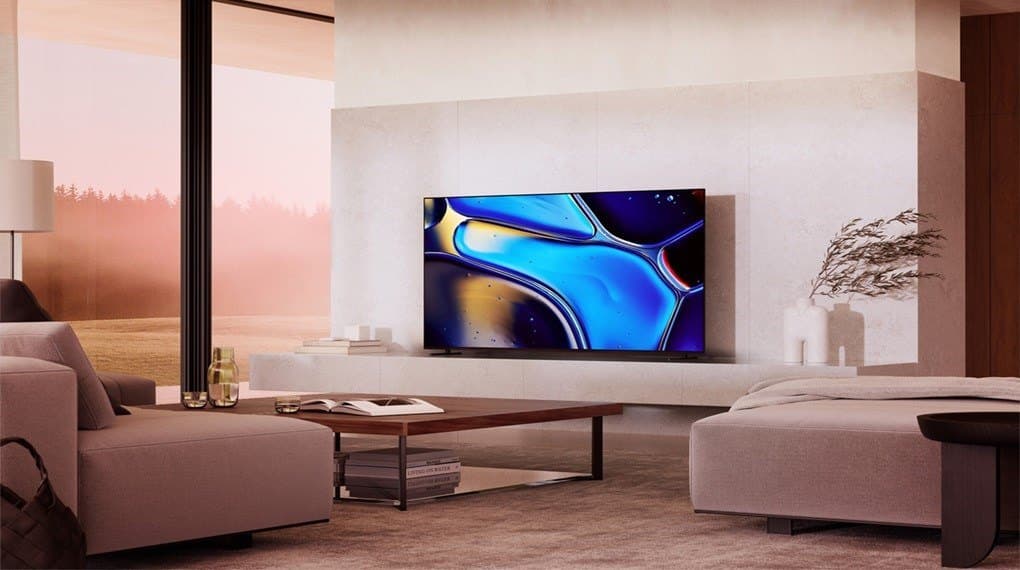 Chiếc tivi Sony 65 inch đẹp mắt tạo điểm nhấn hiện đại cho không gian