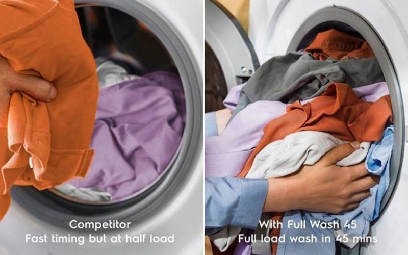 Công nghệ FullWash 45 giặt sạch cực nhanh chóng