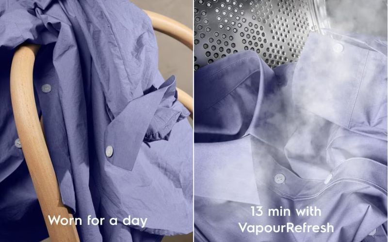 Chu trình VaporRefresh giúp quần áo nhanh chóng được phục hồi