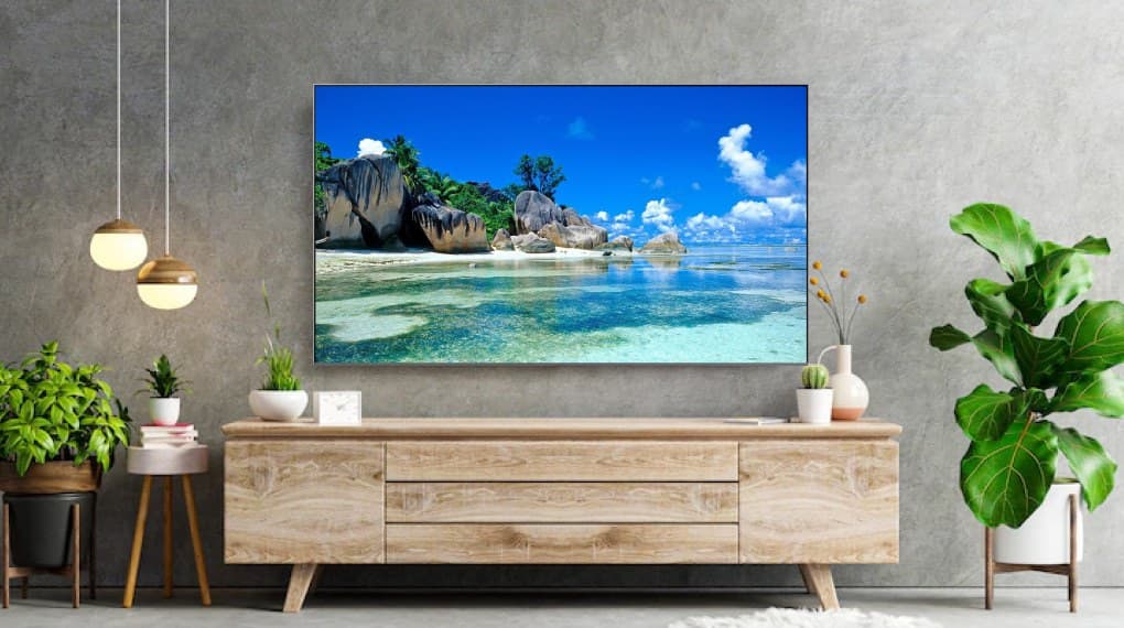 Chiếc tivi hiện đại, màn hình phẳng rộng 65 inch nổi bật mọi không gian