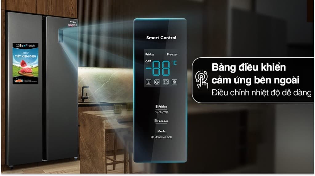 Các tính năng thông minh điều khiển nhiệt độ đơn giản, sử dụng tủ lạnh tiện ích