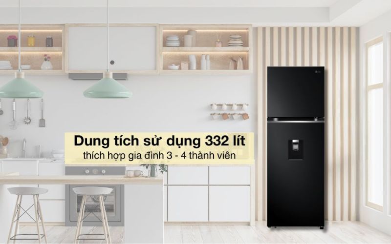 Tủ lạnh ngăn đá dưới tiện lợi, dung tích 332 lít tô điểm thêm cho gian bếp