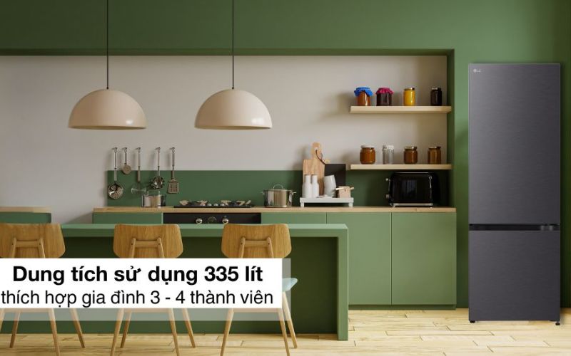 Chiếc tủ lạnh ngăn đá dưới 335 lít hiện đại tăng thêm nét đẹp cho gian bếp