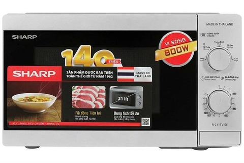211-1-5 Lò vi sóng Sharp R-211TV-SL Cơ 21 lít Thái Lan