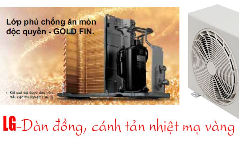 Dàn đồng, cánh tản nhiệt mạ vàng mang lại độ bền bỉ theo thời gian