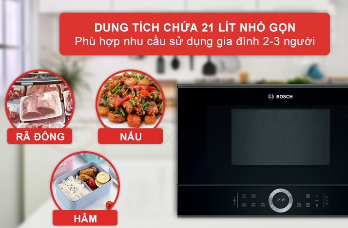 Dung tích 21 lít cùng 3 chức năng phục vụ mọi nhu cầu sử dụng của mọi nhà