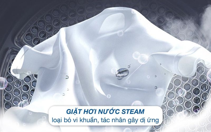 Công nghệ giặt hơi nước Steam loại bỏ được 99.9% chất gây dị ứng