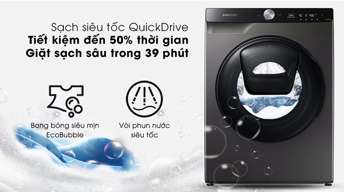 Máy giặt sấy Samsung AI 9KG WD95T754DBX/SV