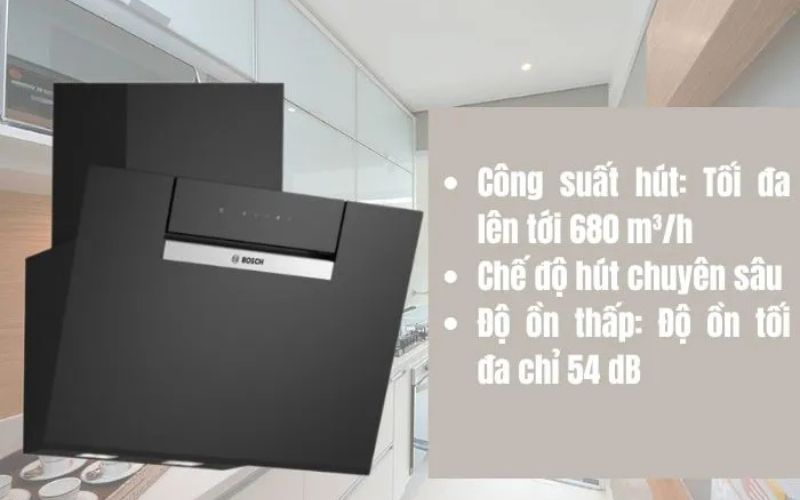 Công suất lớn cùng chế độ hút chuyên sâu giúp gian bếp, trong lành, thoáng đãng