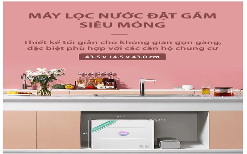 Thiết kế siêu mỏng với chiều ngang chỉ 14.5cm lắp đặt gọn gàng