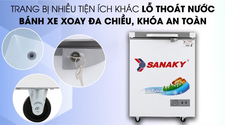 Tủ đông Sanaky 100 Lít 1 ngăn 1 cánh VH-1599HYK