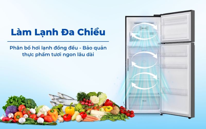 Công nghệ làm lạnh đa chiều giữ trọn độ tươi ngon, hương vị lâu dài