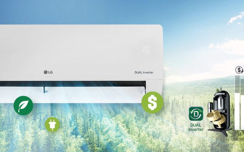 Công nghệ Dual Inverter làm lạnh nhanh hơn, tiết kiệm hơn 70% điện năng
