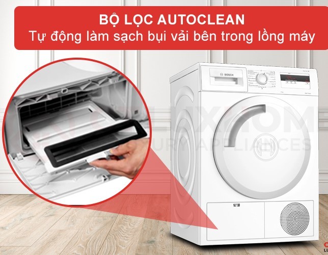 Bộ lọc cửa và công nghệ AutoClean cho quần áo được làm sạch tối ưu
