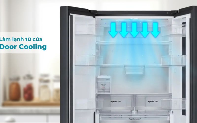 Hơi lạnh từ cửa Door Cooling làm lạnh nhanh hơn