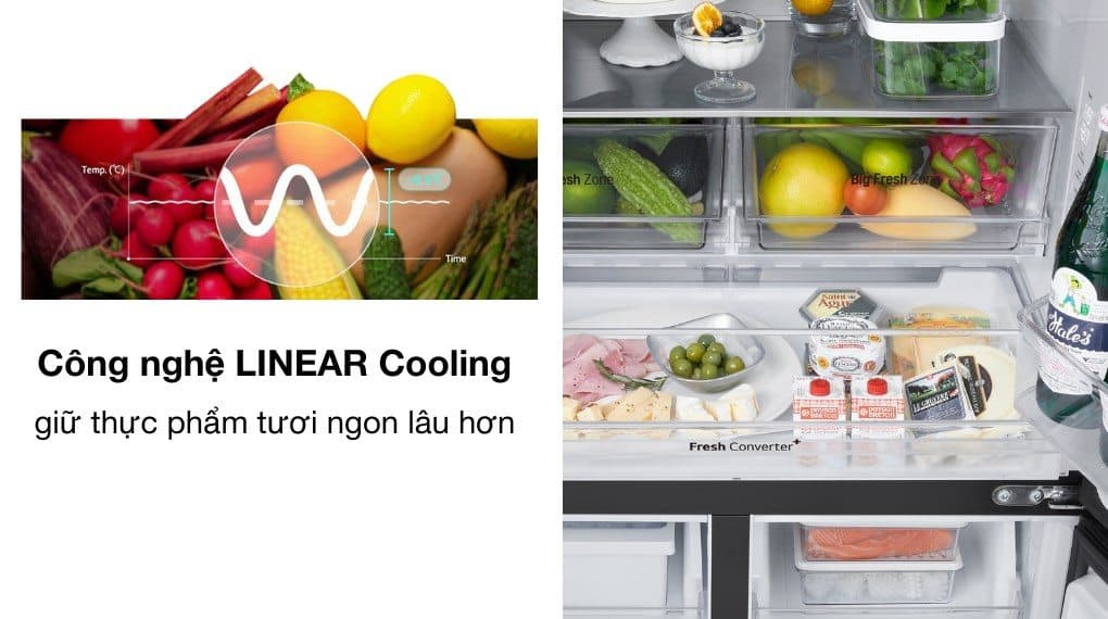 Công nghệ DoorCooling, LinearCooling ổn định độ lạnh, bảo quản tươi ngon