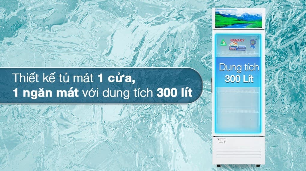 Dung tích 300 lít cùng mức nhiệt 0 - 10 độ C trữ lạnh nhiều loại thực phẩm