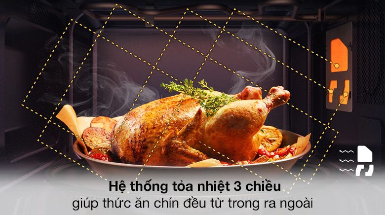 Hệ thống tỏa nhiệt 3 chiều TDS cho thức ăn được nấu chín đều, hoàn hảo