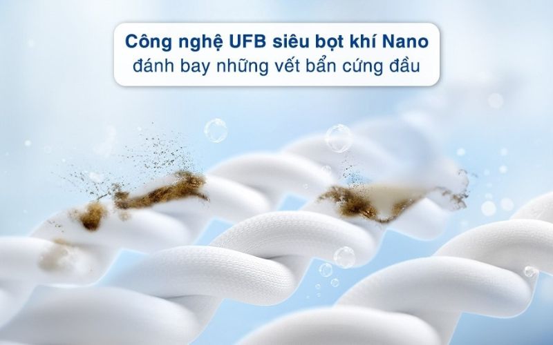Công nghệ UFB siêu bọt khí Nano thẩm thấu sâu đánh bật mọi vết bẩn