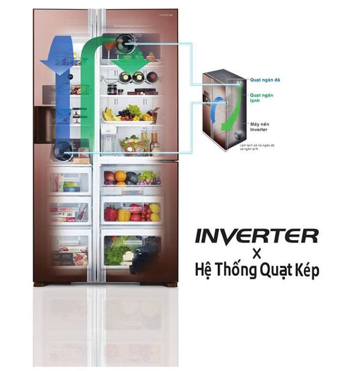 Tủ lạnh Side by Side Hitachi Inverter 569 Lít R-MY800GVGV0 Tủ lạnh Side by Side Hitachi Inverter 569 Lít R-MY800GVGV0
