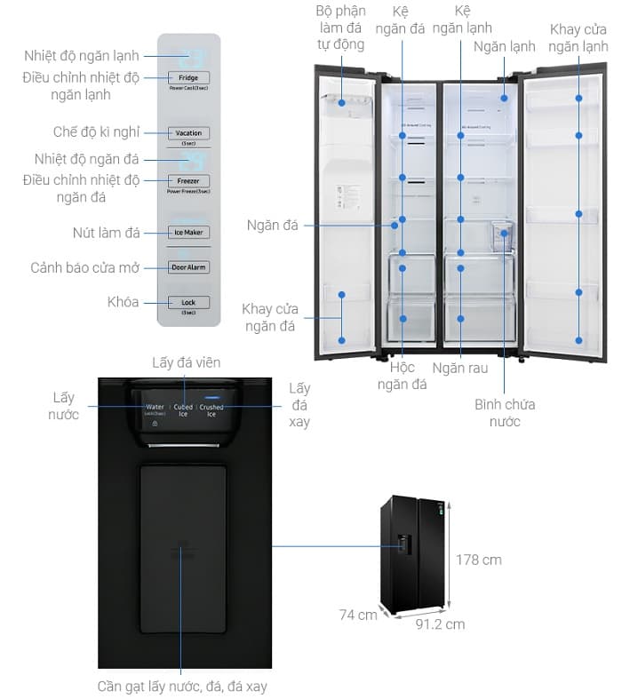 12348-samsung-rs64r53012c-sv-re-nhat Tủ lạnh Samsung 617 lít Inverter RS64R53012C/SV