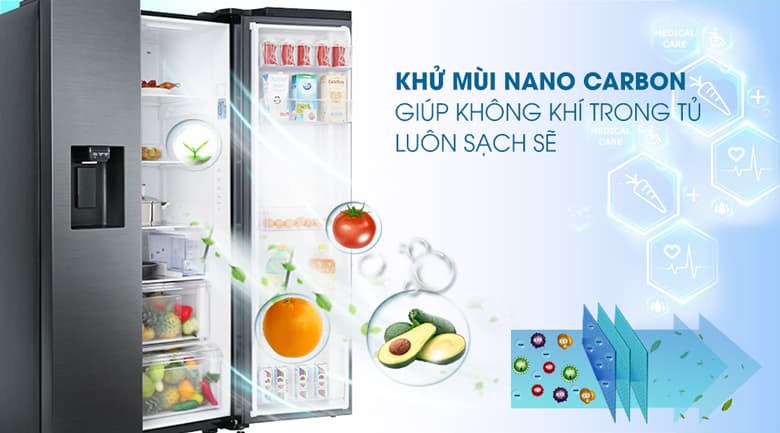 Tủ lạnh Samsung 617 lít Side by Side Inverter RS64R5301B4/SV