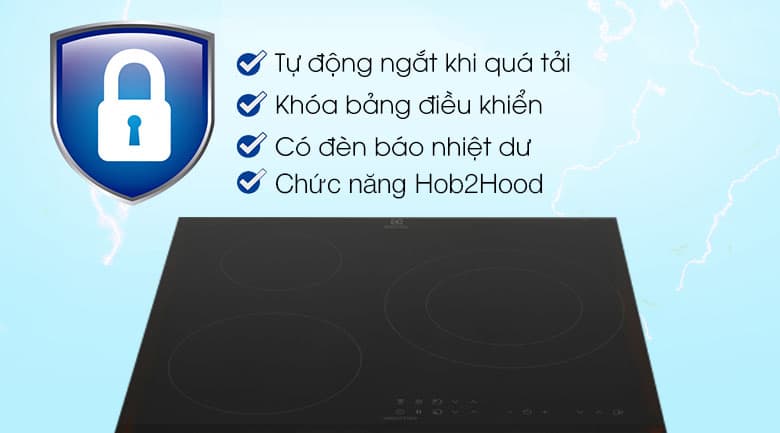 Bếp âm từ Electrolux 3 vùng nấu LIT60336