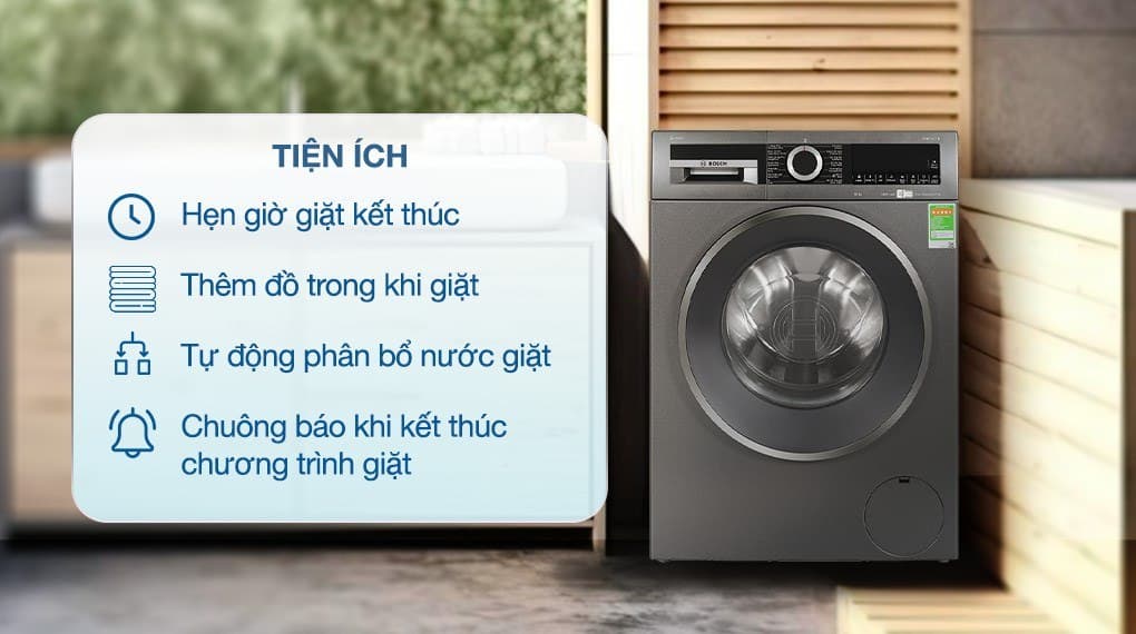 Các tiện ích nổi bật sử dụng máy giặt Bosch thoải mái, hiệu quả hơn