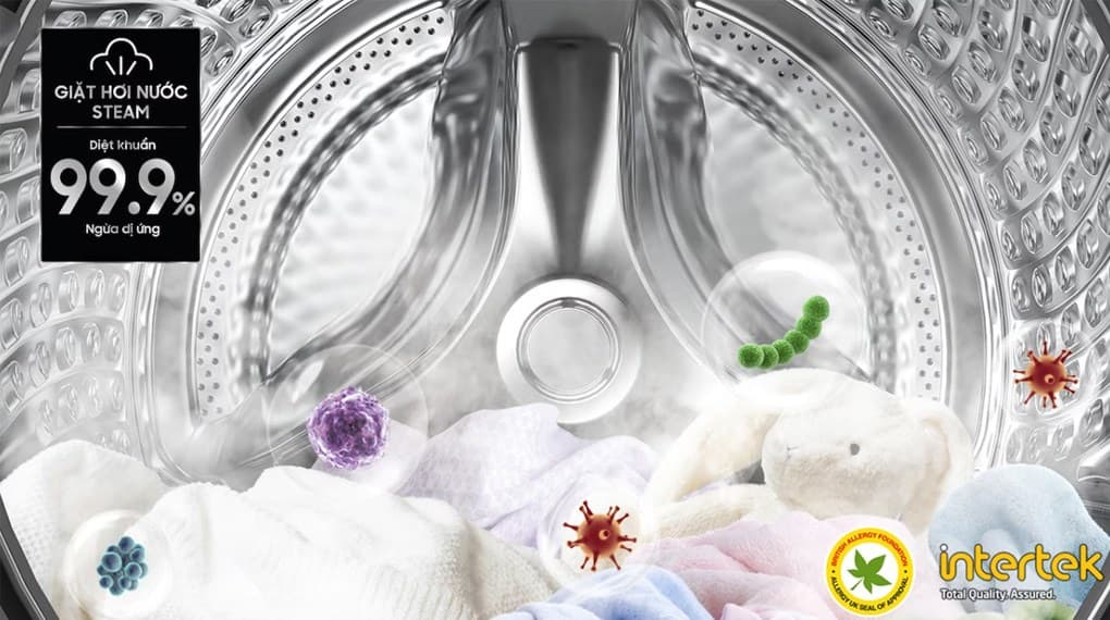 Giặt hơi nước nóng Hygiene Steam diệt đến 99.9% vi khuẩn, an toàn cho làn da