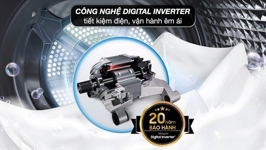 Động cơ Digital Inverter giảm ma sát, tiếng ồn, tối ưu điện năng