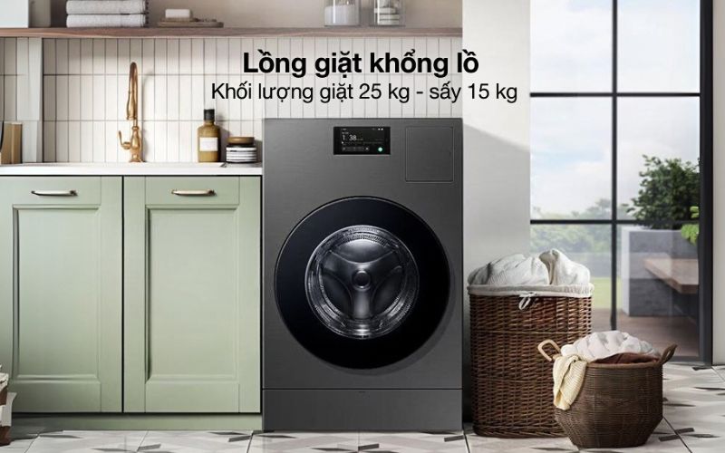 may giat say samsung ai combo heatpump inverter giat 25 kg say 15 kg wd25db8995bzsv hinh2