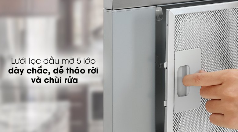 Tấm lưới lọc nhôm cấu tạo 5 lớp bền chắc lọc sạch dầu mỡ