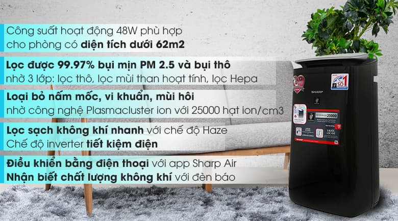 Máy lọc không khí Sharp FP-J80EV-H Máy lọc không khí Sharp FP-J80EV-H