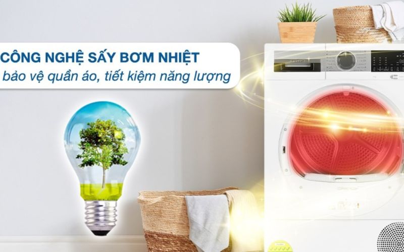 Công nghệ HeatPump cho quần áo khô hiệu quả, tiết kiệm điện năng