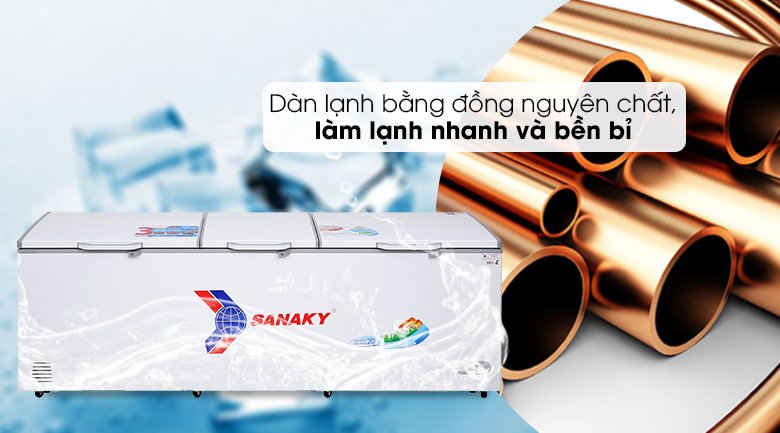 Dàn lạnh đồng nguyên chất làm lạnh cực nhanh, vận hành bền bỉ