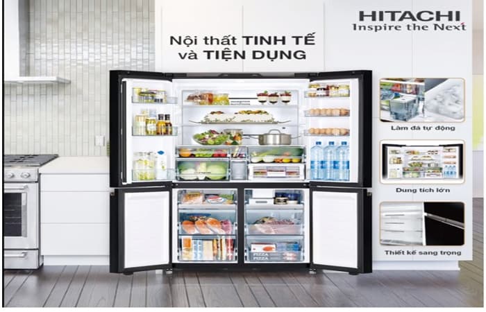 Tủ lạnh Hitachi 4 cửa Inverter 569L R-WB640VGV0X(MGW)