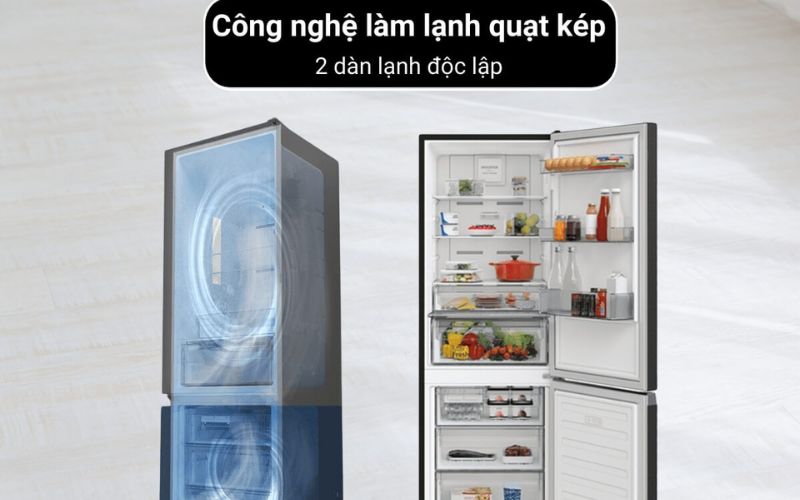 Hệ thống làm lạnh kép cùng cấp luồng khí lạnh và nhiệt độ tối ưu