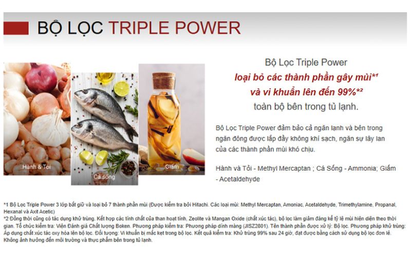 Bộ lọc ba lớp Triple Power khử mùi, kháng khuẩn vượt trội