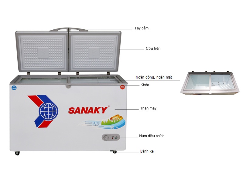 TỦ ĐÔNG SANAKY 250 LÍT VH-2599W1