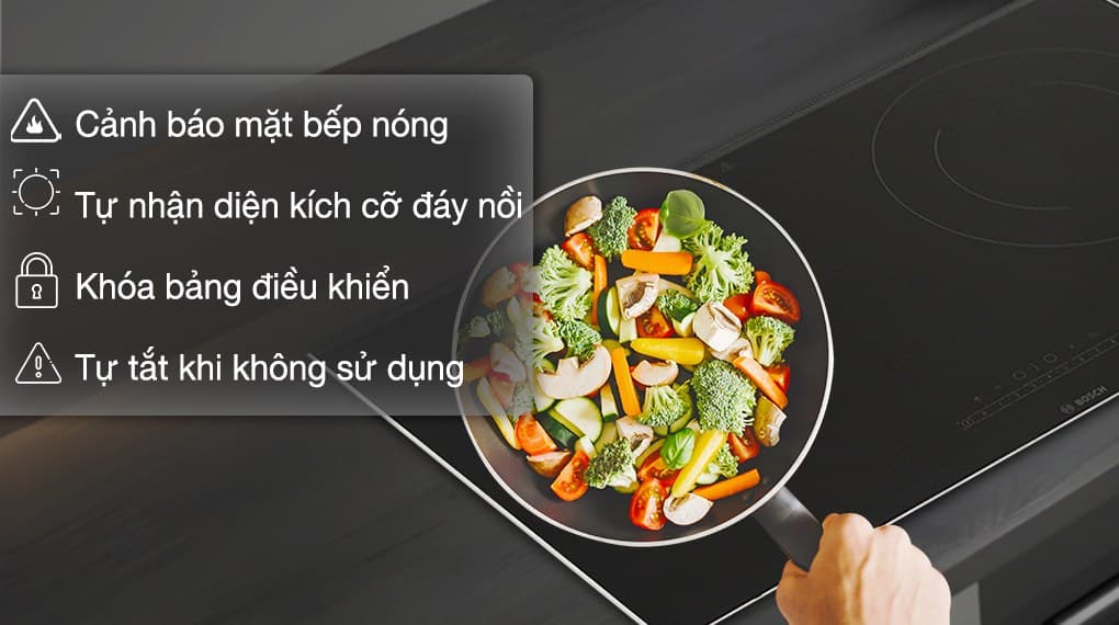Các tính năng đặc biệt sử dụng bếp từ đôi Bosch hiệu quả, an toàn hơn
