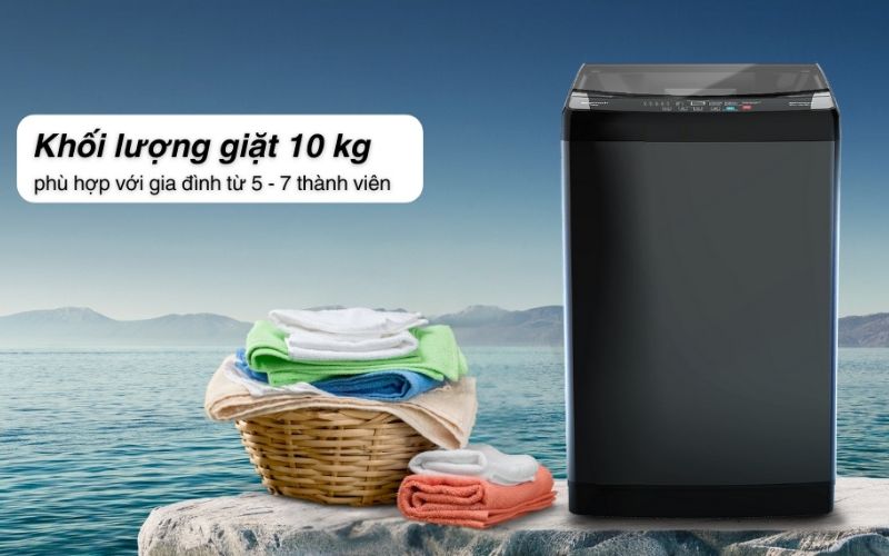 Khối lượng giặt 10kg và 10 chương trình tiện ích phục vụ mọi nhu cầu giặt giũ