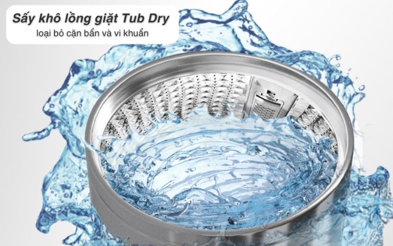 Tính năng AutoClean làm sạch, TubDry sấy khô cho lồng giặt luôn sạch thơm