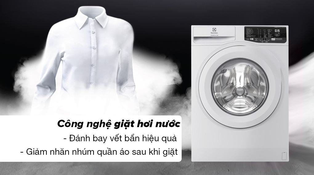 Công nghệ giặt hơi nước nóng đánh bay mọi vết bẩn, giảm nhăn nhúm