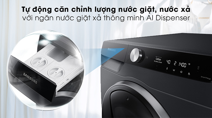 Máy giặt lồng ngang Samsung AI 12KG WW12TP94DSB/SV