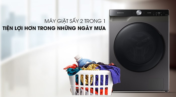 Máy giặt lồng ngang Samsung AI 14KG WD14TP44DSB/SV