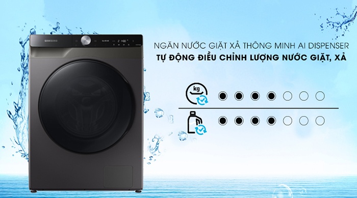 Máy giặt lồng ngang Samsung AI 14KG WD14TP44DSB/SV