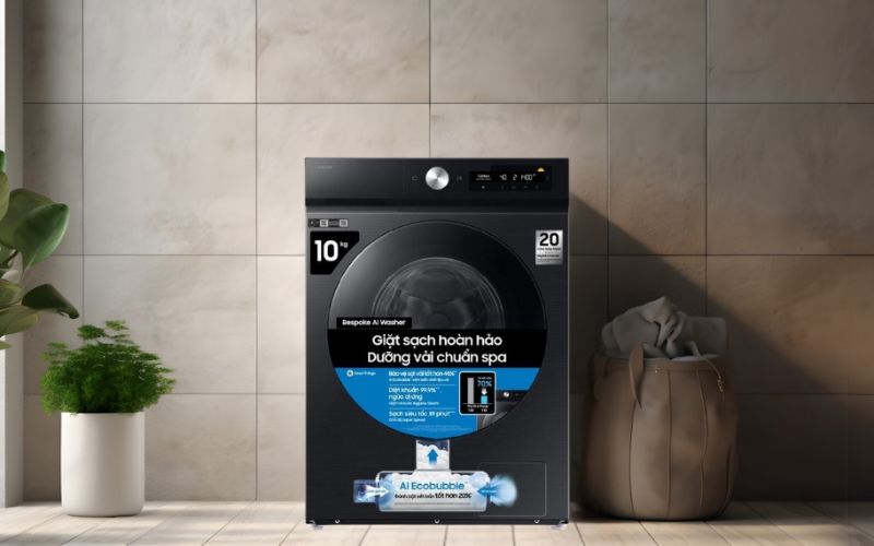 may giat samsung bespoke ai ecobubble inverter 10 kg ww10db7u34gbsv hinh1